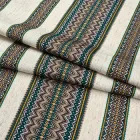 Лляна тканина з українським орнаментом "Рандеву" (від 1 м)