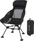 Похідне крісло розкладне чорне Eagle Rock стілець складаний зі спинкою для пікніка, для риболовлі