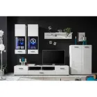 Вітальня Арктика BRW з підсвіткою німфея альба + Білий глянець 276х40х190 см