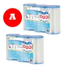 Картридж змінний для картриджного фільтра насоса INTEX 28604 28638 28636 тип "А" (комплект 6 шт)