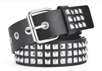 Ремінь з пірамідками в 3 ряди унісекс (PU шкіра) Люверси піраміда y2k sk8
