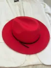 Стильний фетровий капелюх Федора з тонким ремінцем Червоний 56-58р (1934)