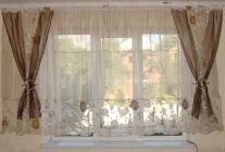 Комплект гардин и тюль Firanka Прованс Розы 250см коричневый (79_1к)