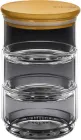 Скляна ємність 3-х ярусна для зберігання Wilmax Thermo з бамбуковою кришкою 10х18.5 см (WL-888521 / A)