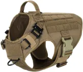 Шлея для собак Harness K9 Long, тактичний жилет з ручкою М (62-84 см) Коричневий (076М-KHAKI)