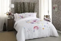 Односпальний комплект TAC Clematis Сатин-Digital 160х220 см наволочки 2 х 50х70 см