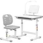 Комплект парта та стілець Evo-kids Evo-17 Ergo (стіл+стіл+полиця+лампа) Grey, Evo-17 G Ergo