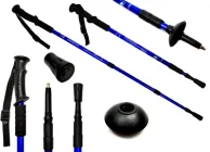 Трекінгова палиця для скандинавської ходьби EasyFit EF-3924-BL 1 штука Чорно-синя (56002418)