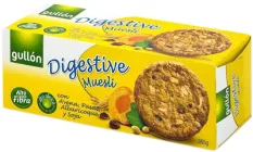 Печиво Gullon Digestive Muesli Вівсяне зі шматочками абрикосів та родзинками 365 г (8410376026979)