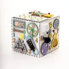 Бізікуб Your Wood 30х30х30 см білий для хлопчика