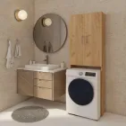 Шафа-пенал у ванну під пральну машину MebelProff ПВ-8, шафка для речей в ванну кімнату Крафт Золотий