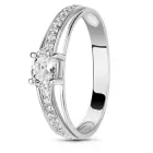 Срібна каблучка з фіанітами Зв'язок ПДК81 18.5р.