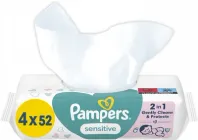 Дитячі вологі серветки Pampers Sensitive 4х52 шт. (8001841062624)