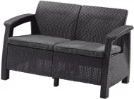 Диван пластиковий садовий Keter Corfu II Love seat Графіт (8711245158730)