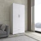 Шафа розстібна в спальню Moreli ST-0002 з ящиками штангою Ш1000*В2200*Г520мм Білий