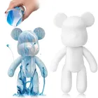 Флюїдний ведмедик зроби сам DIY Creative Fluid Bear 23 см з фарбами 3 шт. / Набір розмальовка іграшка ведмежа для творчості