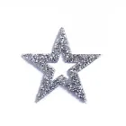 Наклейка на одяг у вигляді Зірки для ремонту та дизайну 8х8 см. 1 шт. Сріблястий