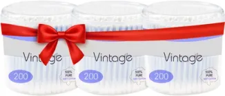 Набір ватних паличок Vintage 200 шт х 3 стакани (2000998941369)