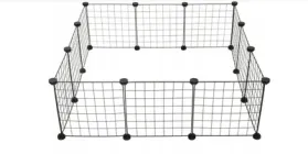 Металевий Манеж клітка для тварин Gotel Чорний 108 x 108 см для цуценят кошенят та маленьких собак