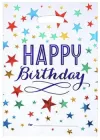 Пакети подарункові фольговані "Happy Birthday зірки на білому" 17х25 см 10 штук