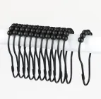 Кільця на шторку у ванну кімнату металеві у чорному кольорі 12 штук