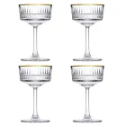 Набір із 4 келихів для шампанського Pasabahce Elysia Golden 260 мл (440436G)