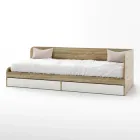 Односпальне ліжко з ящиками Еверест Соната-800 80х190 см Дуб сонома + Білий