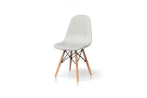 Стілець обідній обивка шкірозамінник Мікс Меблі Джастін білий / дерев'яні ніжки