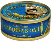 Сардина атлантична в олії ж/б з ключом Ризьке золото 240 г