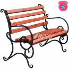 Садова лавка паркова кована AVVS з підлокітником дерев'яна 1.0 м вулична Вільха (9.1/100 Підлокітник) Червоне дерево