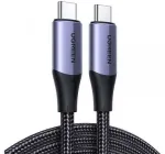 Кабель USB C 4K UltraHD UGREEN US355 USB Type-C to Type-C USB C 3.1 Gen 2 PD100W 10Gbps с нейлоновой оплеткой 1 м Black (80150)