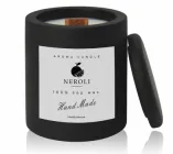 Аромасвічка соєва NEROLI Сандалове Дерево 200 мл в гіпсовому кашпо Elegance чорна