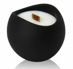 Аромасвічка соєва NEROLI Різдвяне Вогнище 150 мл в гіпсовому кашпо Harmony чорна