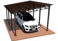 Односкатний навіс для авто з фермами "Збери Сам" 8000х4000 мм