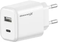 Мережевий зарядний пристрій Grand-X CH-890 USB-A QC4.0 USB-C PD3.0 20W White
