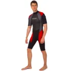 Гідрокостюм для серфінгу та водних лиж чоловічий LEGEND (3мм неопрен, розмір S, чорний-червоний-сірий) (PL-6407_S)