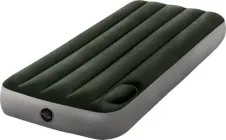 Ліжко надувне велюр з насосом Intex 64760 76х191х25 см Зелене