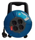 Подовжувач в захисному боксі на котушці Electraline 4 розетки кабель ПВС 3х1 10м чорно-синій (49003)