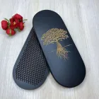 Дошка Садху для йоги з мідними цвяхами з березової фанери "Дерево" крок цвяхів 8 мм 350х140х30/15 мм Чорна (sadhu-fanera-58)