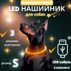 Світлодіодний, водостійкий LED нашийник для собак із зарядкою USB, 35 см, розмір S (помаранчевий)