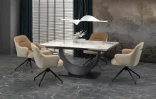 Розсувний стіл з білого чорного мармуру FERNANDO / Halmar 160x75x92 (V-CH-FERNANDO-ST) 168954