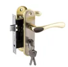 Комплект FZB ручка на планці під циліндр з механізмом 15-15 ЕТ-7140 50 мм, SN/GP сатин/золото (ЭЭ913)