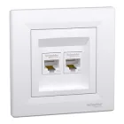 Розетка комп'ютерна 2-а RJ-45 UTP категорії 5e Asfora EPH4400121 біла