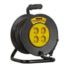 Подовжувач 25м на котушці, 3,5кВт, 2х1,5мм² чорний кабель