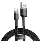 Кабель Baseus Cafule Cable USB to Type-C 3A 0.5m 480Mbps Black-Grey (CATKLF-AG1)
