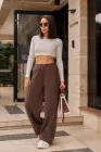 Теплі жіночі штани палаццо "Gait", шоколадний 50-52