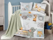 Комплект постільної білизни First Choice Safari Бамбук +Плед в'язаний 100х150 см