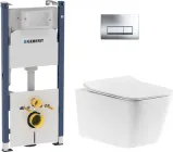 Інсталяція GEBERIT Duofix 458.126.00.1 з панеллю зливу Delta 50 115.119.21.1 хром + унітаз DEVIT Linea 3040120 Rimless з сидінням Soft Close дюропласт