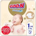 Підгузки Goo.N Premium Soft для немовлят до 5 кг 1 NB на липучках 72 шт (F1010101-152)