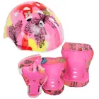 Захист для роликів дитячий наколінники налокітники рукавички шолом (Рожевий) (DX-0080_Рожевий)